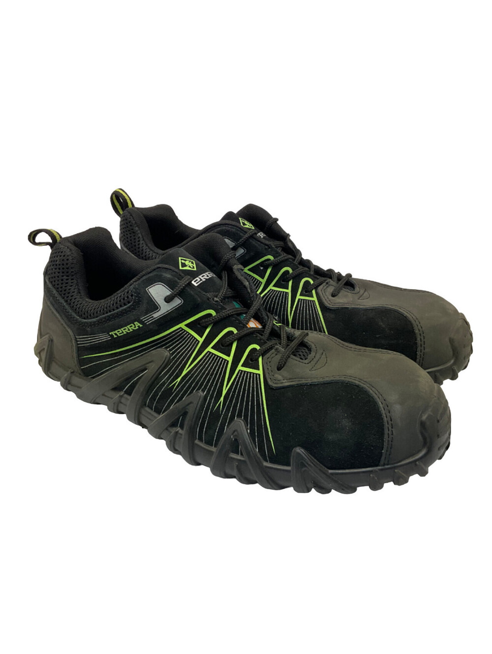 Terra Men's Spider 3.0 Composite Toe Work Shoes Black/Green Size 10M